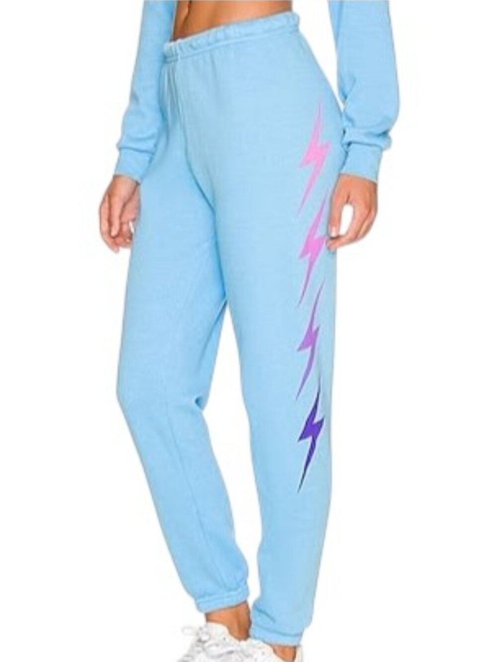 Aviator Nation Sky Blue Lightning Bolt Sweatpants Size Large